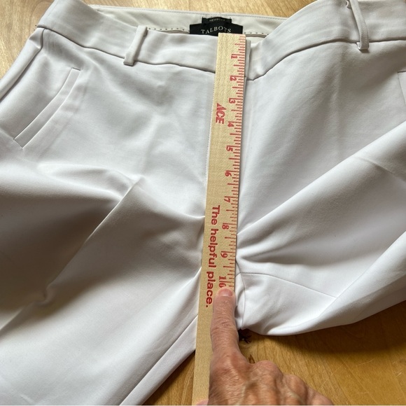 TALBOTS NEWPORT PANTS NWOT 6 WHITE CLASSIC MINIMALIST PREPPY OFFICE CHIC COASTAL - Picture 8 of 11